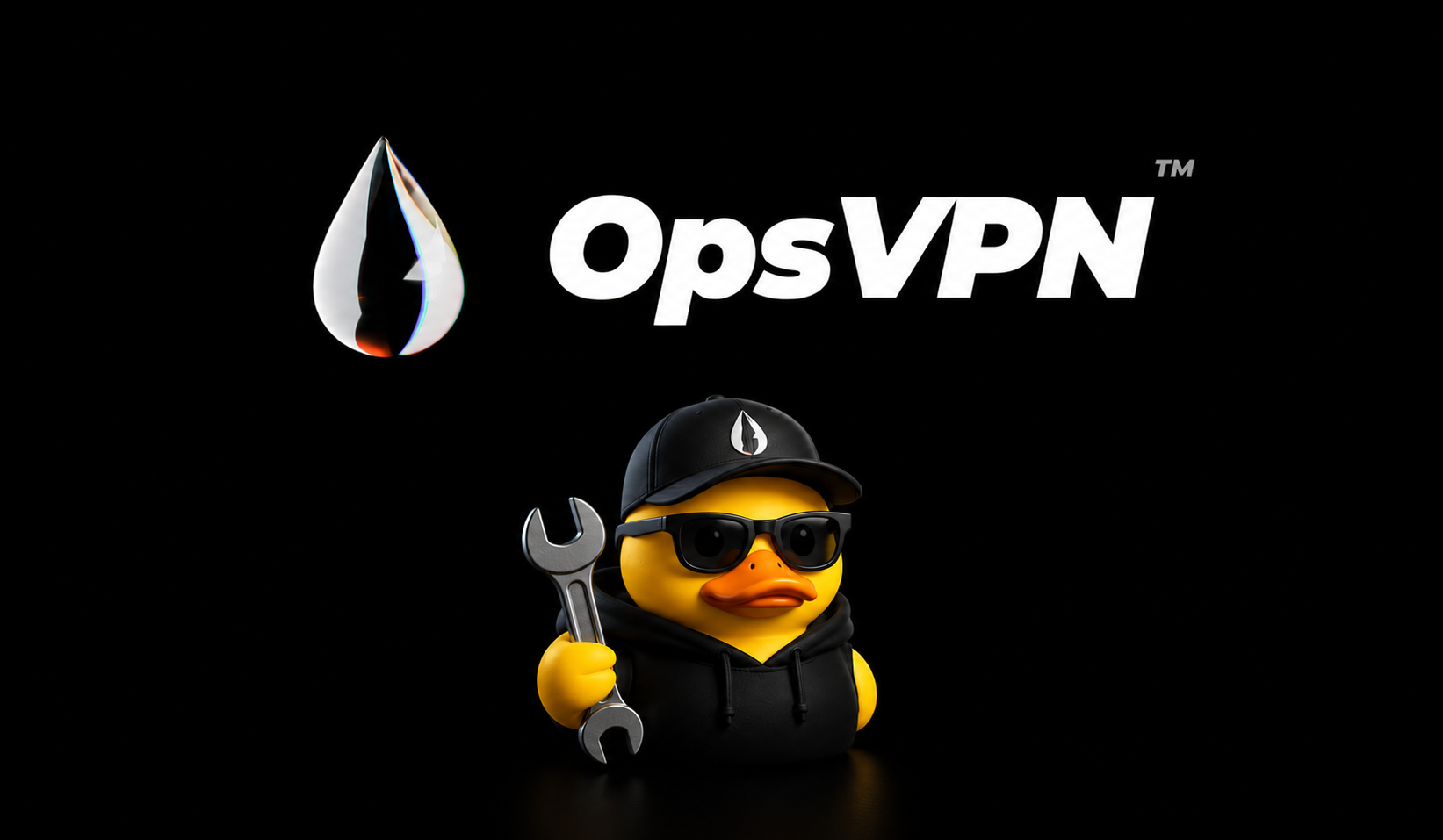 Маскот OpsVPN в кепке и очках с гаечным ключом — установка и настройка OpsVPN
